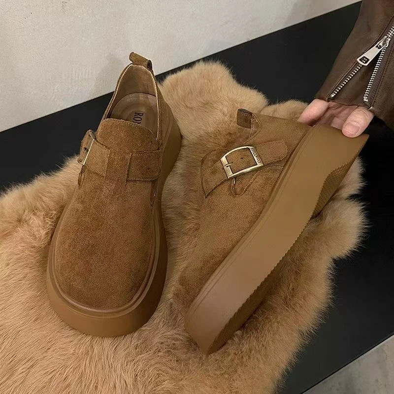 磨砂皮2025新款春季两穿勃肯女鞋厚底松糕复古百搭防滑桑坡百搭1