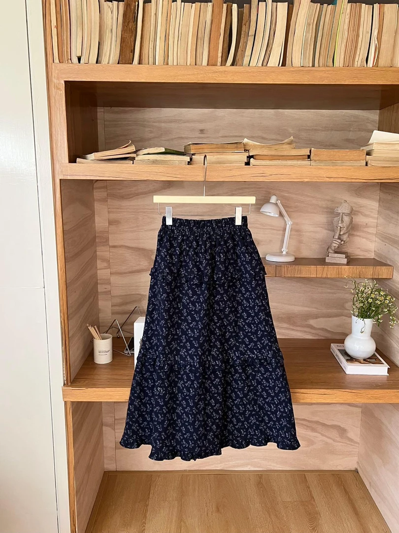 【藏不住的春意】25197 碎花a字裙休闲韩系慵懒风半身裙