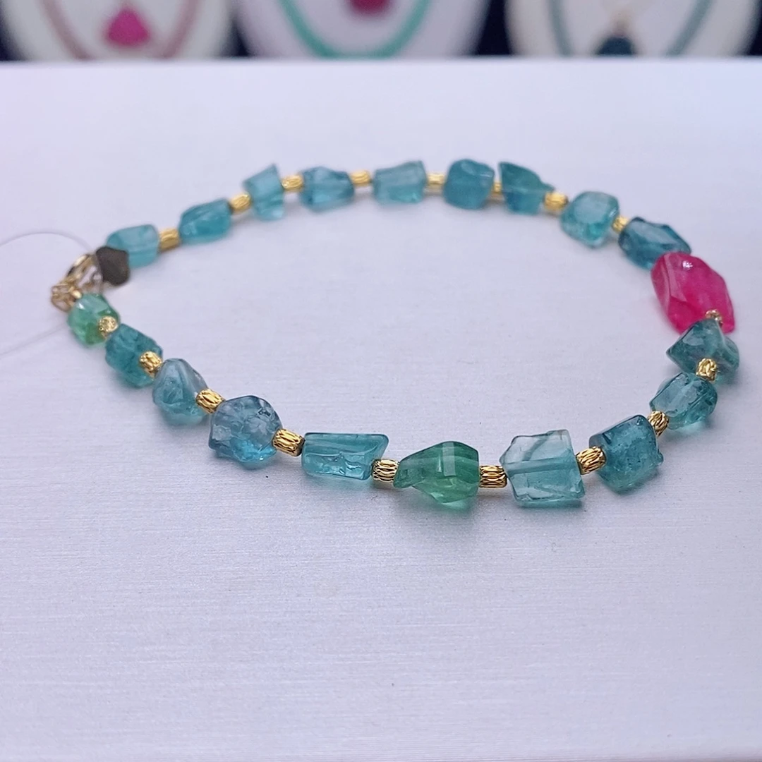 碧玺手链18K金镶嵌碧玺手链