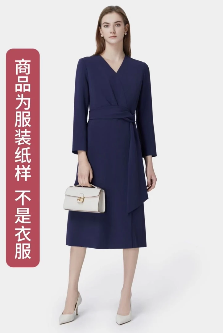 80249法式扭结连衣裙裁剪图纸1:1样版.纸样（不是衣服）