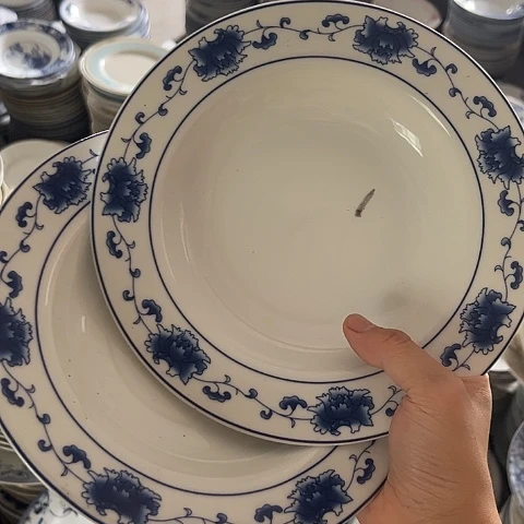 8寸深盘两个陶瓷陶瓷