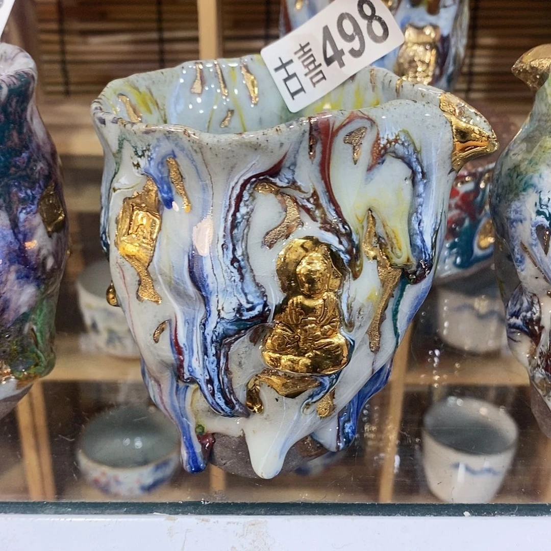 粗陶志野柴烧茶器