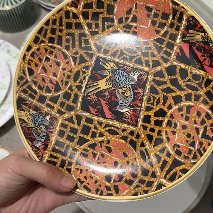 外贸尾单微瑕陶瓷盘一个