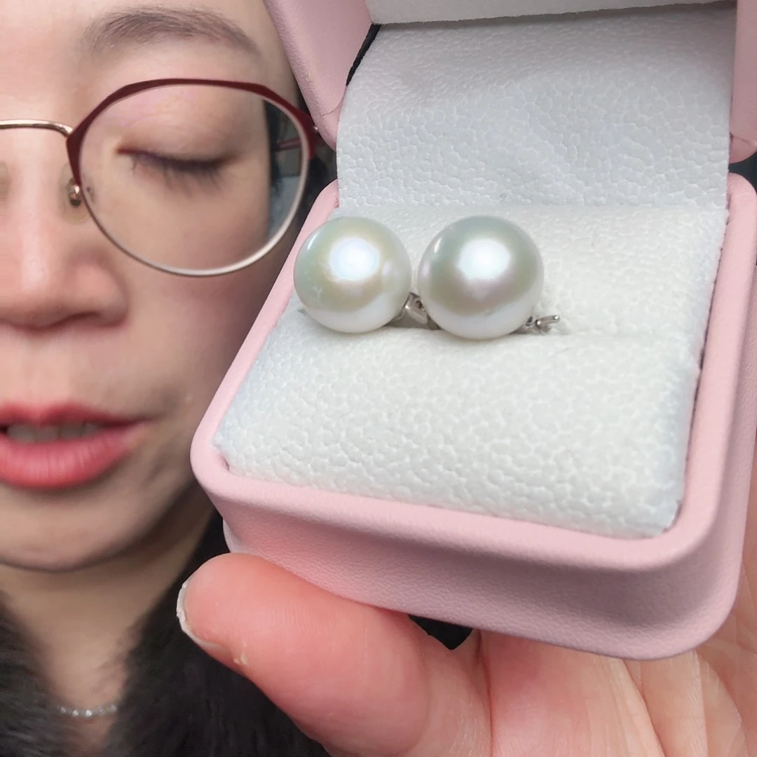 银S925镶嵌耳饰淡水珍珠茶壶