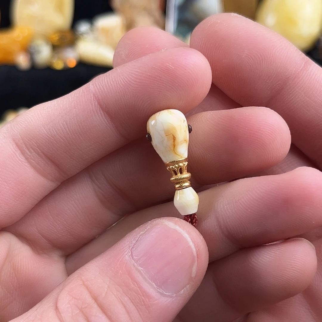 蜜蜡银S925镶嵌珠宝奇石9.3mm