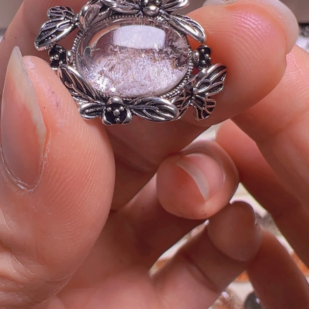 水晶手链银S800镀金镶嵌瑞