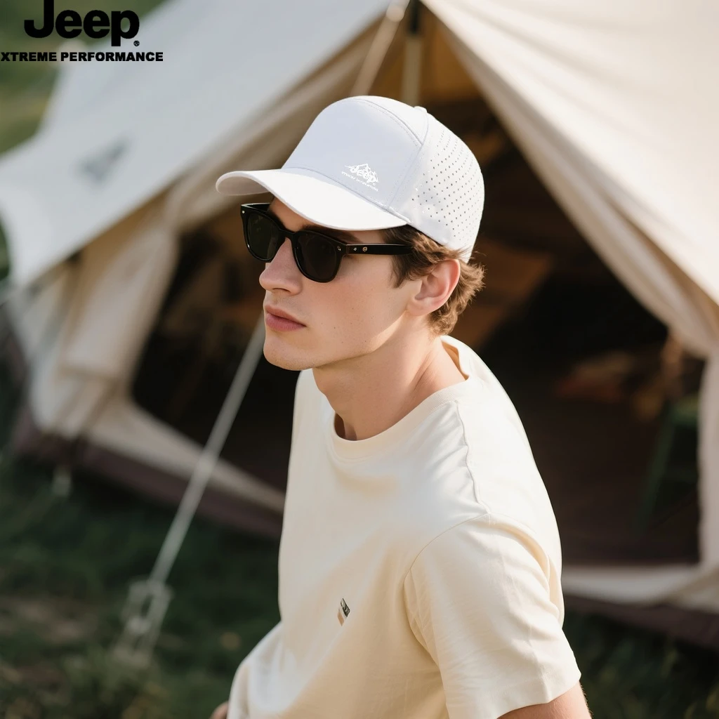 jeep吉普男士夏季防晒鸭舌帽透气速干运动棒球男女遮阳太阳帽子