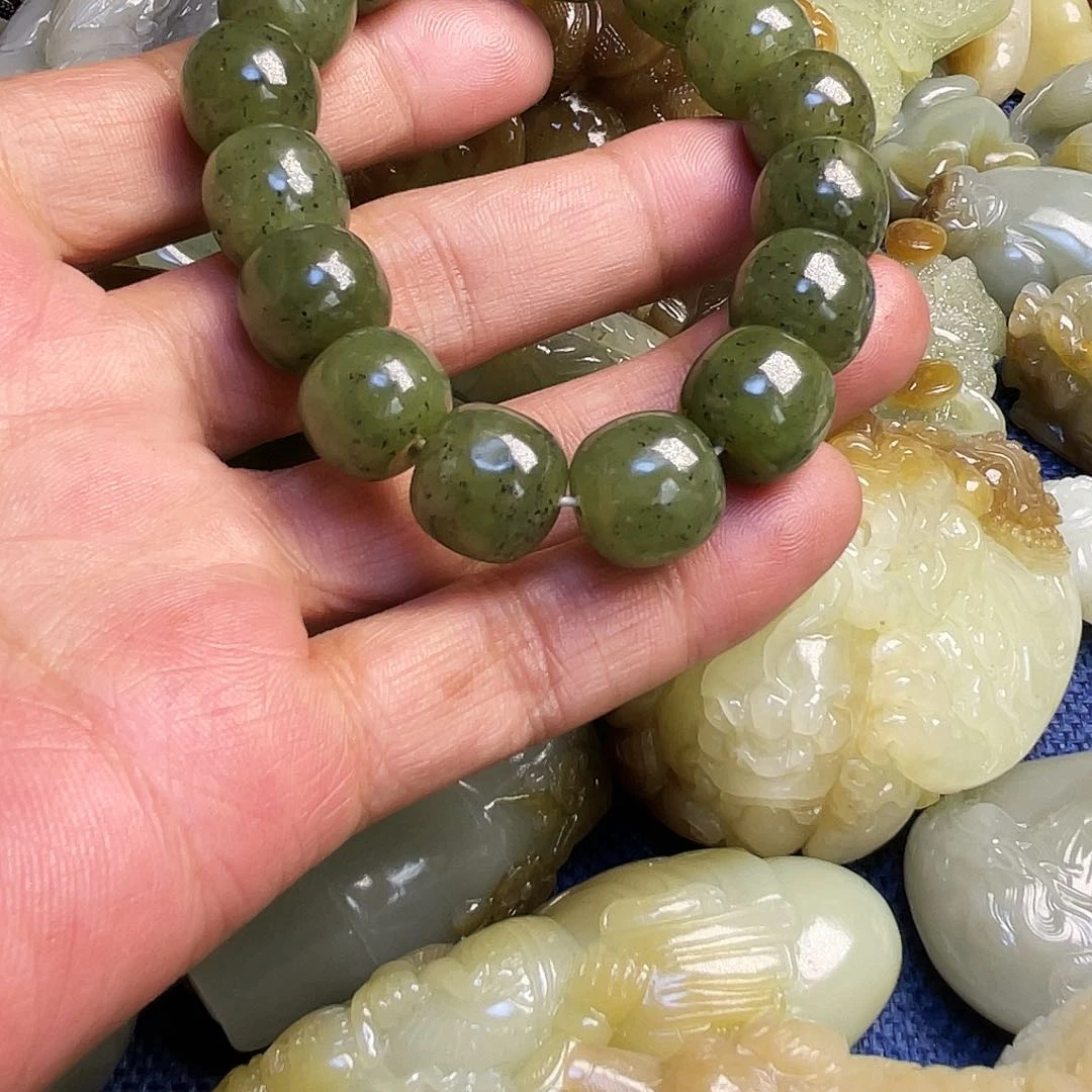 和田玉手链未镶嵌周*岭