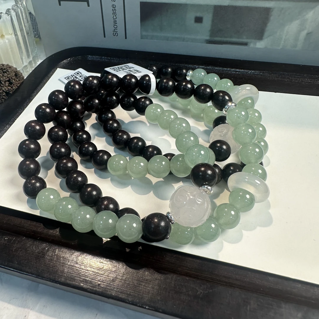 【小院甄选】东陵玉紫檀双圈约8mm 多样性发一件 291EXY