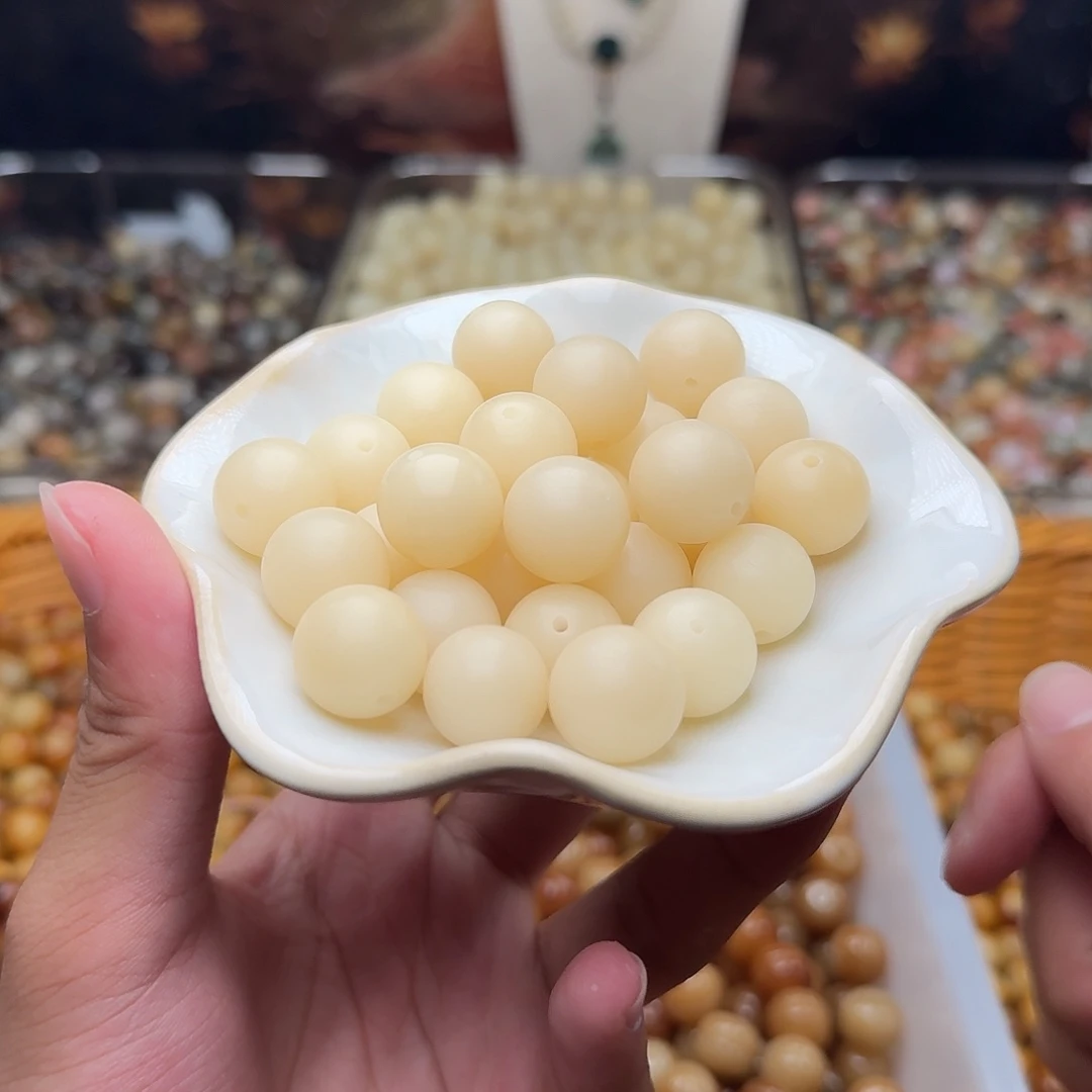 吊坠菩提根/象牙果20颗奶咖干磨圆15
