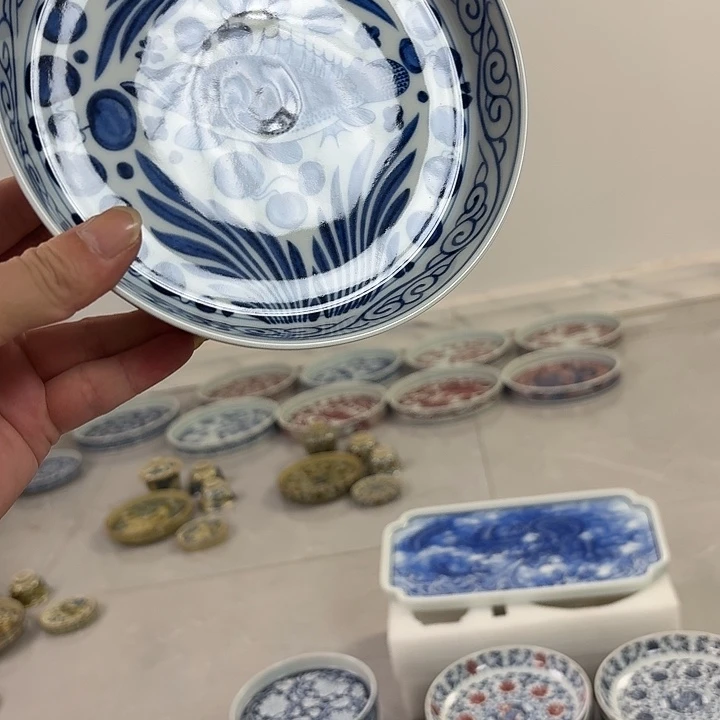 瓷片青花鱼藻大胡乘景德镇