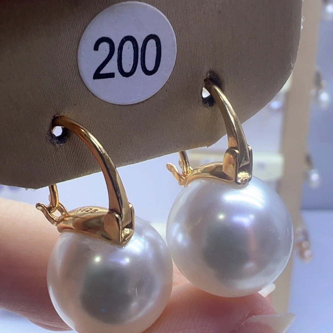 银S925镶嵌淡水珍珠耳饰