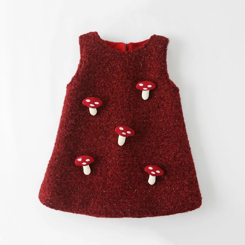 马甲裙背心裙圣诞新款蘑菇可爱萌款甜美风