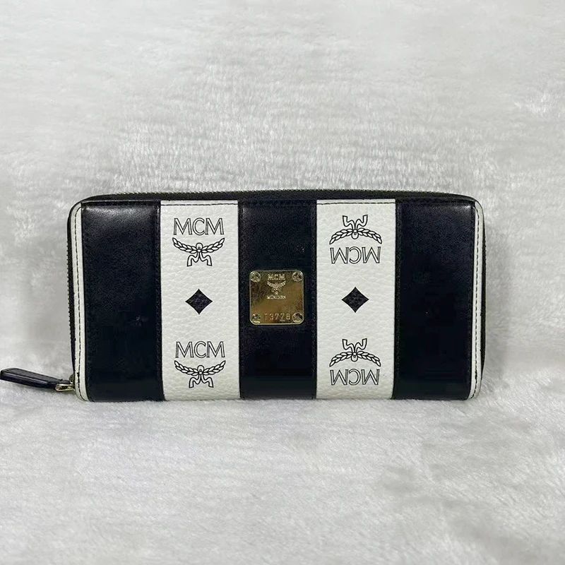 95新 MCM 黑白拼老花长款钱包G24020623尺寸20X10