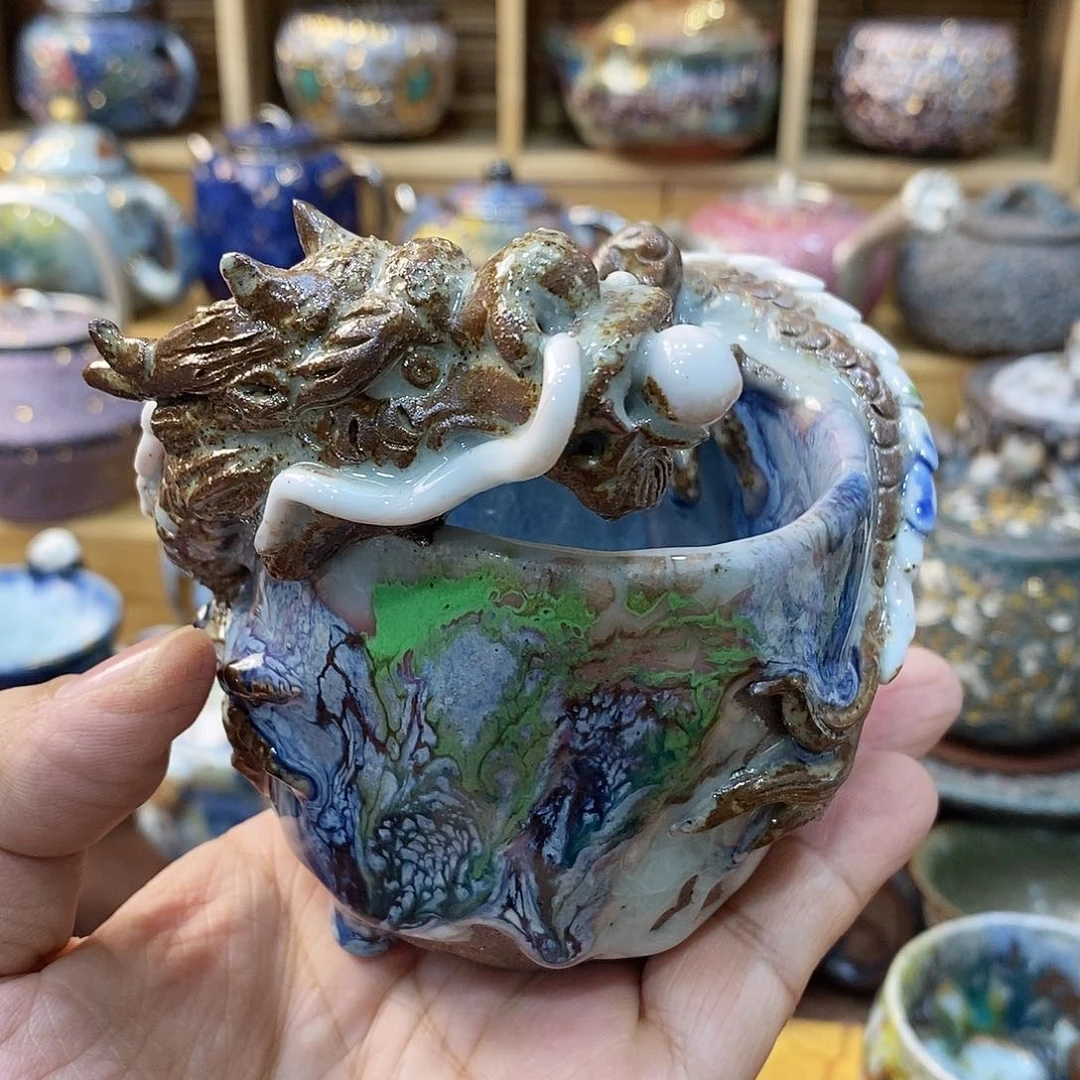 粗陶志野柴烧茶器