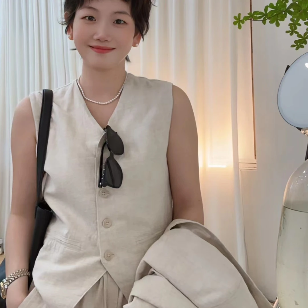 “有范儿” 精致版 内外净边 有型 100%亚麻西服 24-371