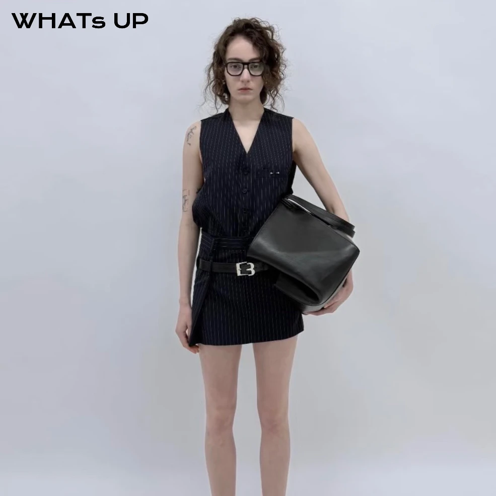 BONBOM 25FW 设计师品牌 条纹百褶裙 WHATsUP