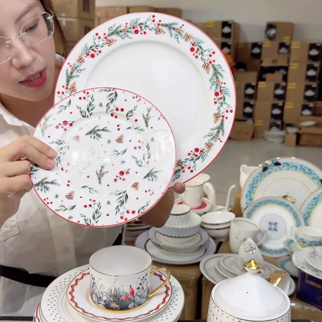 【圣诞假日2只装】27㎝浅盘家用简约牛排盘菜盘