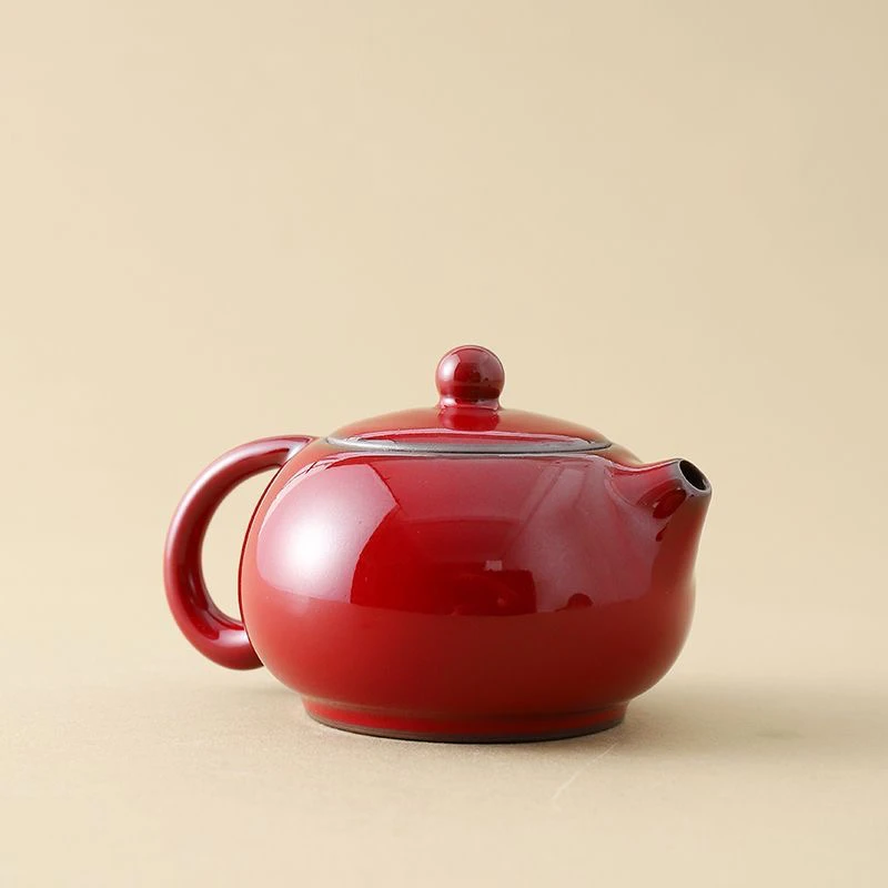 庄垂仁手作原矿铁胎故宫红陶瓷泡茶壶中式功夫茶具郎红西施壶