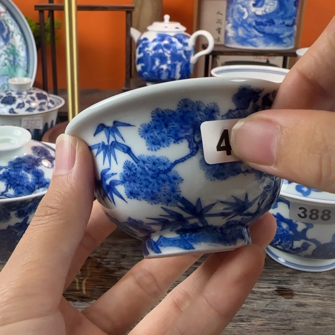 瓷片景德镇手绘青花茶器450