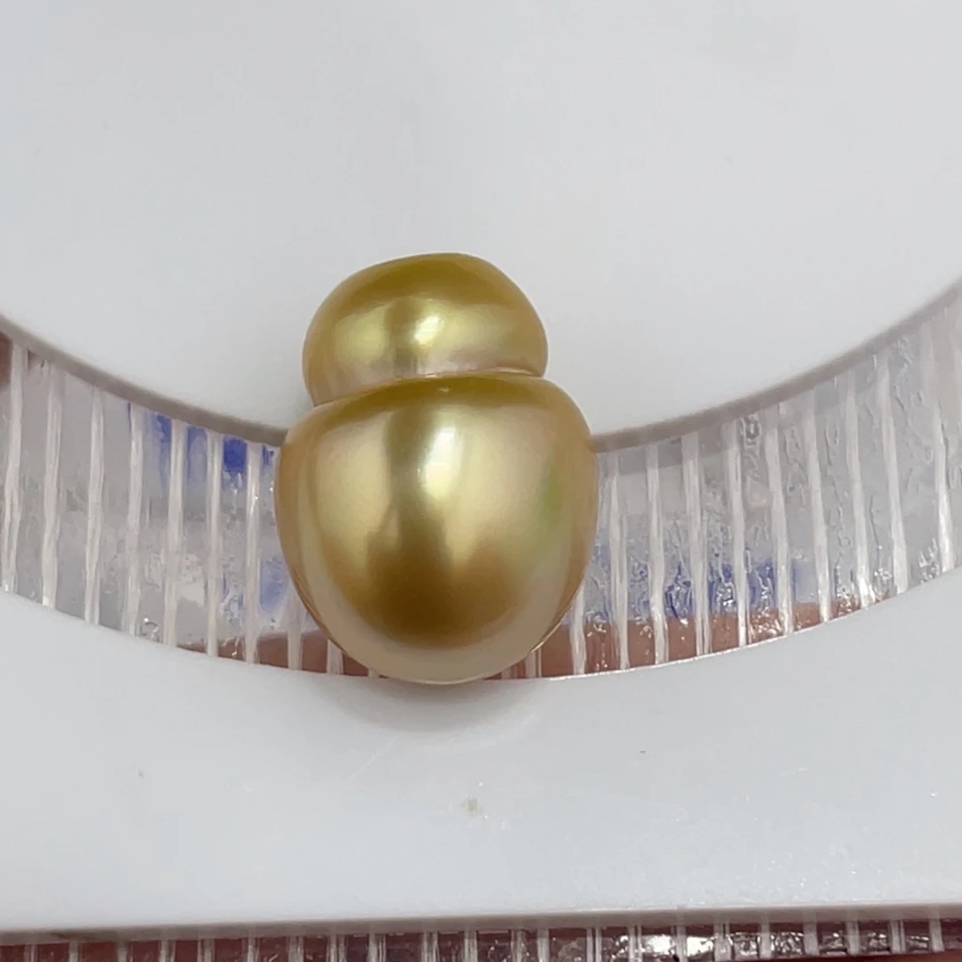 海水珍珠裸珠12.7mm金巴