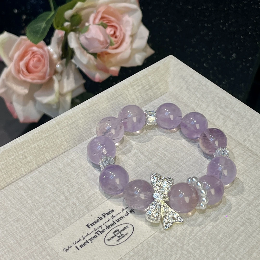 【小月亮】1090 大卡紫啊赛15mm+水晶手串多样性发其一
