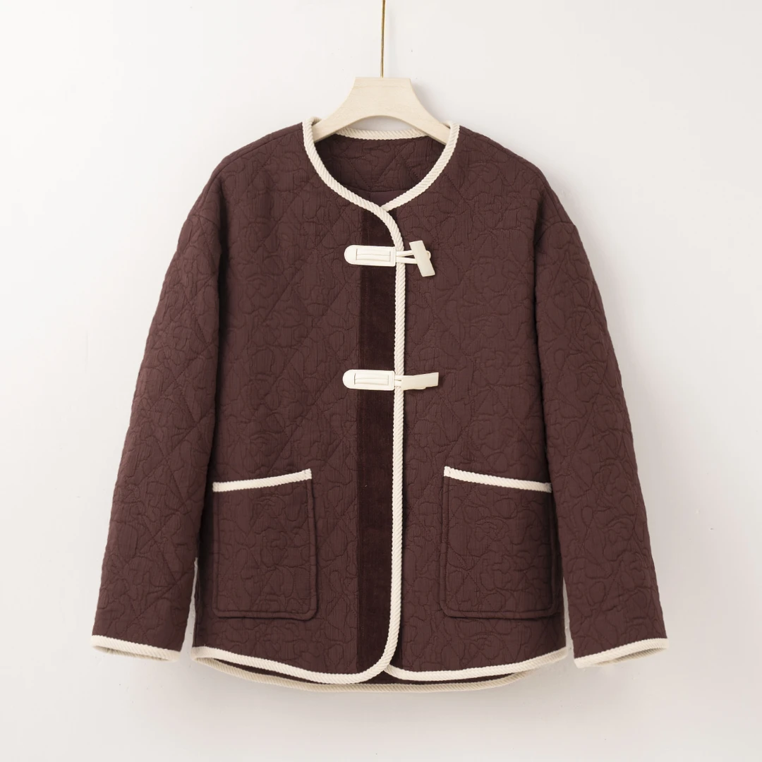 Q2460【特价-占单者限购】新中式国风外套.定制纽扣.提花面料825B57