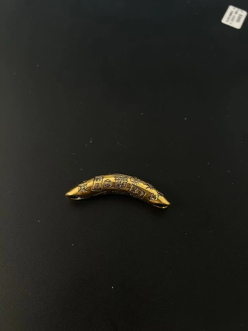 周帝王（定制）黄金电黑工艺足金吊坠精潮流时尚老花弯管（不含链）