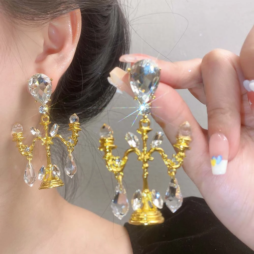 合金耳饰 金色日韩复古/宫廷复古耳环手工素款精致国风时尚小众