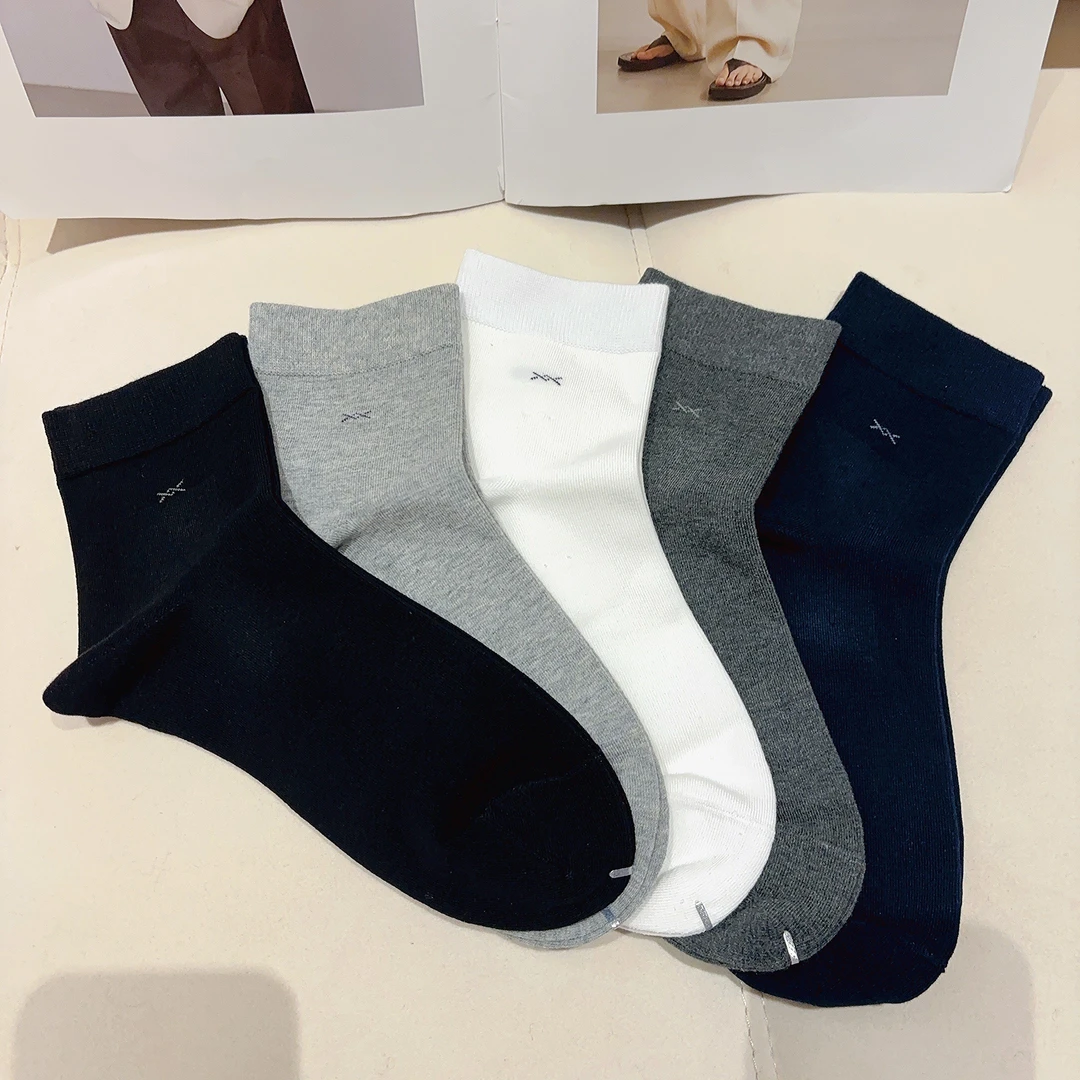 豆豆6 秋季新款简约男袜休闲运动极简风中筒袜-1229-3WZ