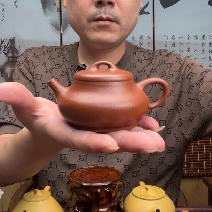茶壶紫砂用****8原矿朱泥全手工柱瓢150毫升左右