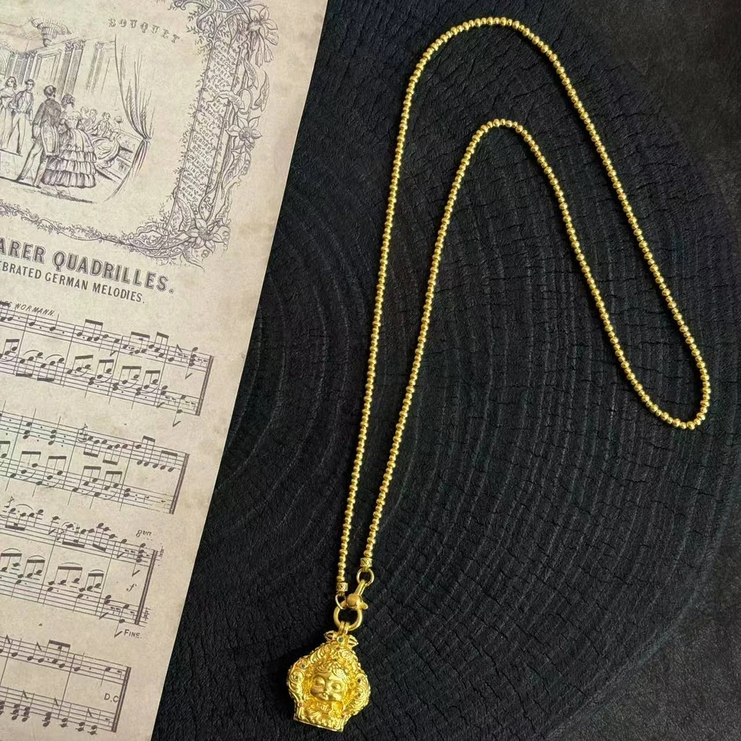 【金娜娜】不撞款项链 古风高温烧蓝 足金999 独家设计款式