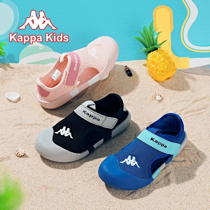 Kappa kids卡帕新款沙滩鞋软底透气包头防撞儿童防滑凉鞋拖鞋童鞋