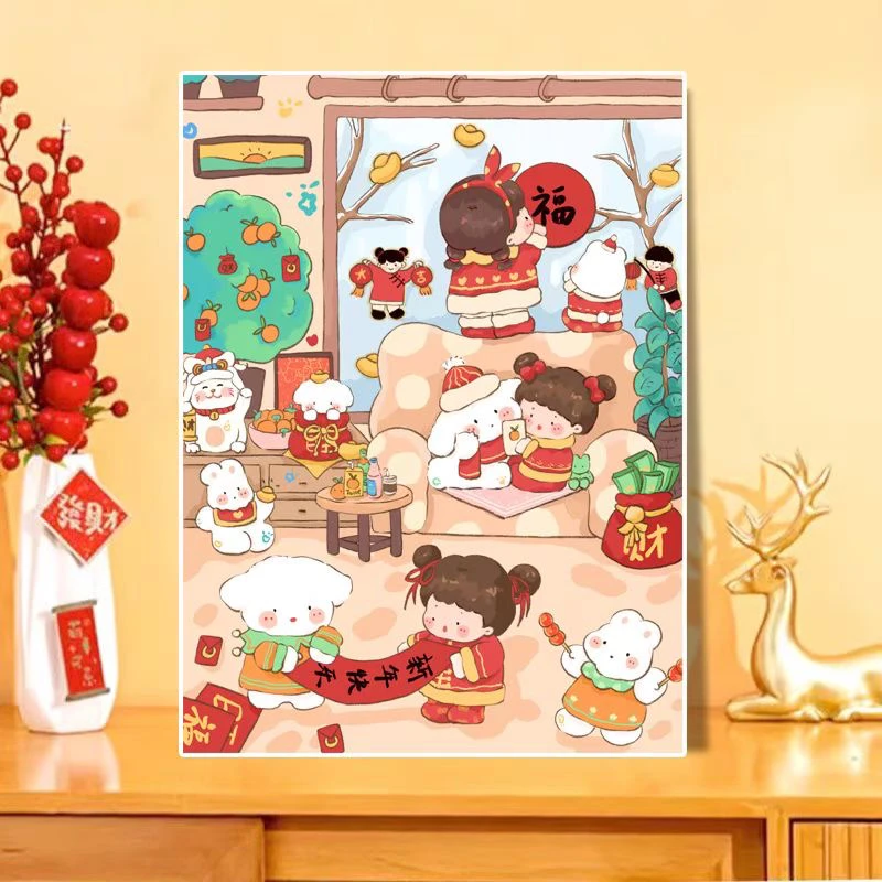 蒙娜丽莎十字绣：福气满满 大格四股线60×80cm（39色）