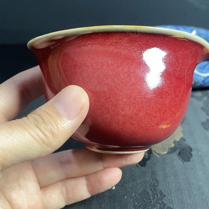 梦***乡青花釉里红主人杯