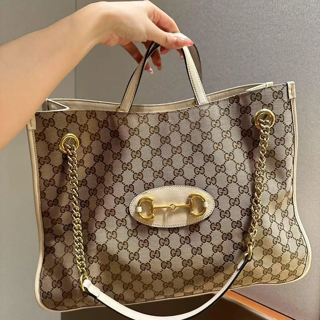 95新 GUCCI/古驰 古驰 马蹄扣托特/二手奢侈品包包