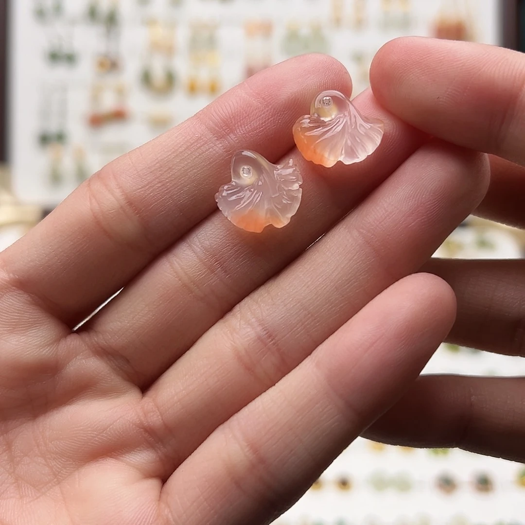 银S925镀金镶嵌和田玉耳饰