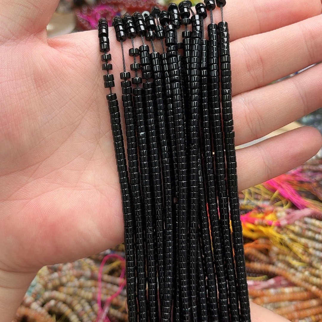 玛瑙/玉髓未镶嵌珠宝半成品2×4黑直切一条