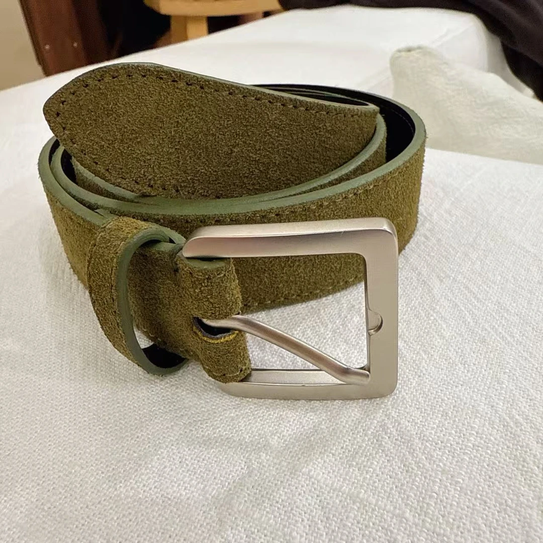 【Winnie】绿色翻毛皮真皮腰带