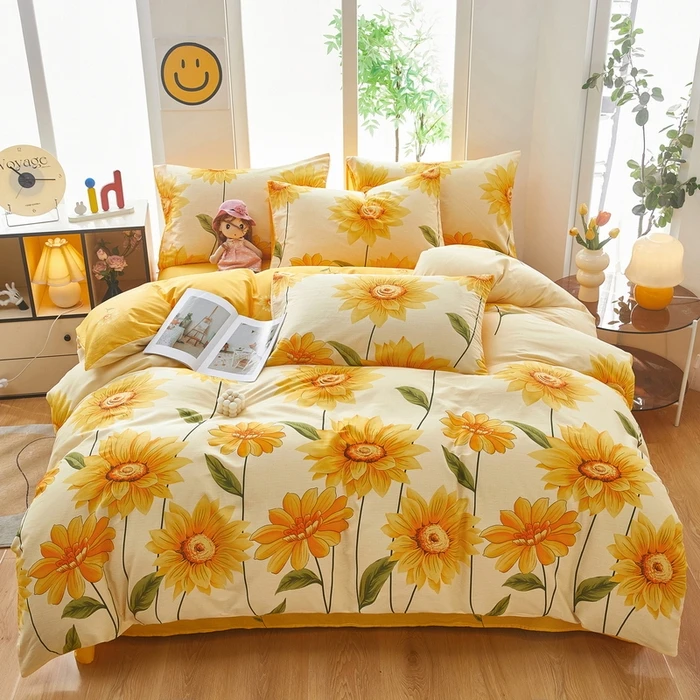 床单被套被罩四件套简约斜纹磨毛亲肤学生宿舍三件套