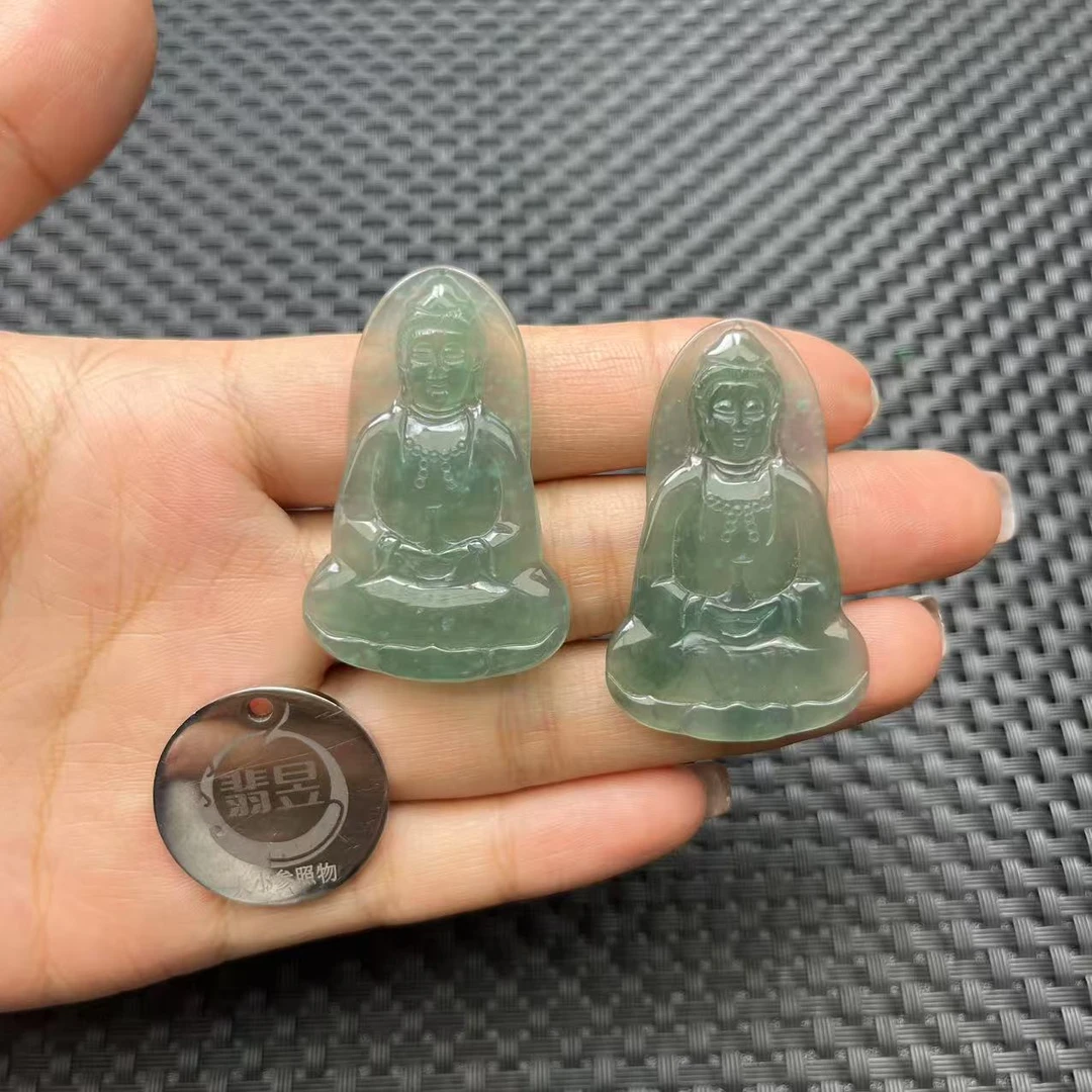 翡昱-B4-14736-天然A货翡翠吊坠绑绳/约42*27*3+/多样性发其一-C