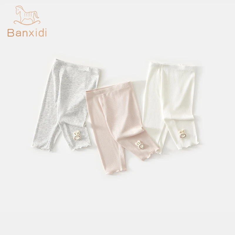 班喜迪女童打底裤夏新款洋气宝宝休闲裤子童装夏季儿童薄款七分裤