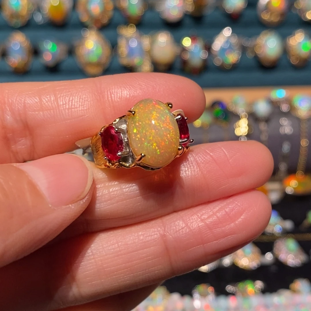 欧泊银S925镶嵌戒指