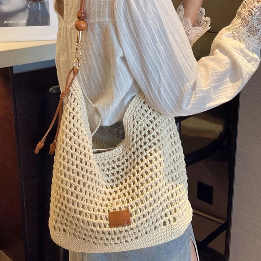 2025新款周末托特包包女包大容量夏天编制草编单肩包斜挎包