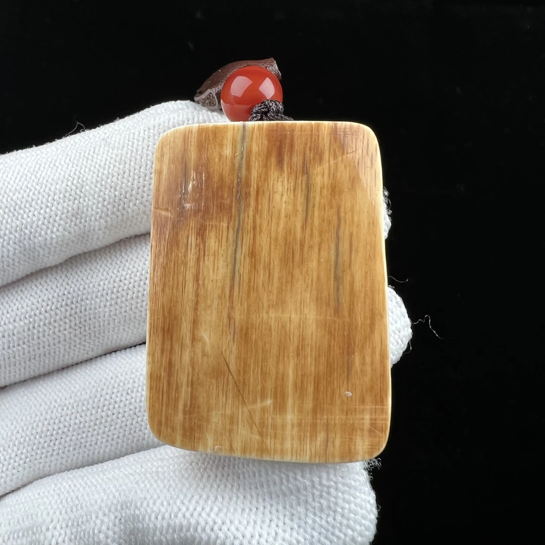 P4051天然猛犸牙金皮 肥皂无事牌28*40*15mm支持鉴定 假一罚四