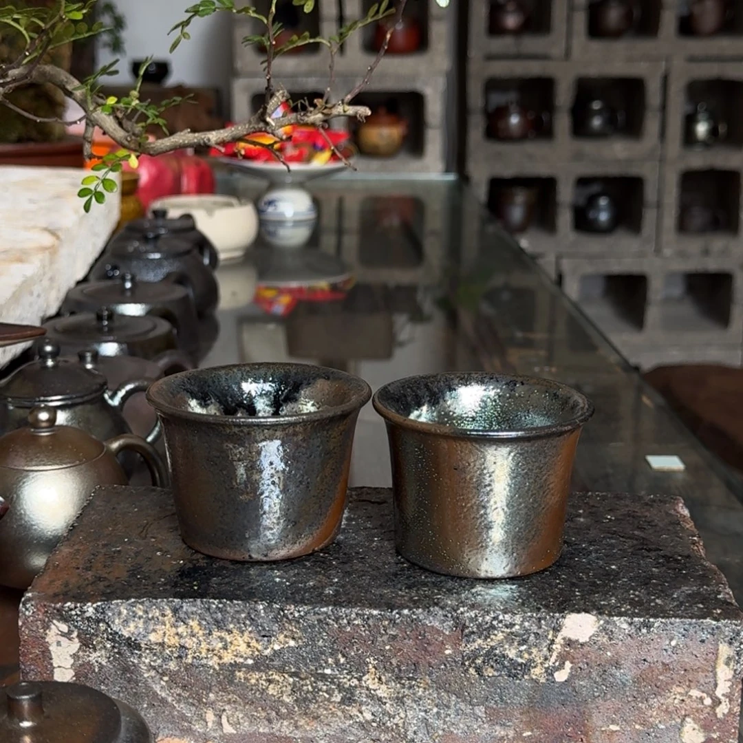 建水紫陶紫泥柴烧茶具主人杯