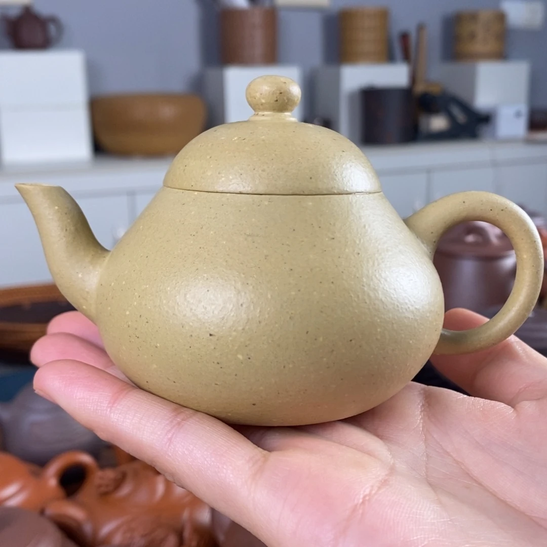 茶壶紫砂微瑕160cc梨壶大水潭本绿
