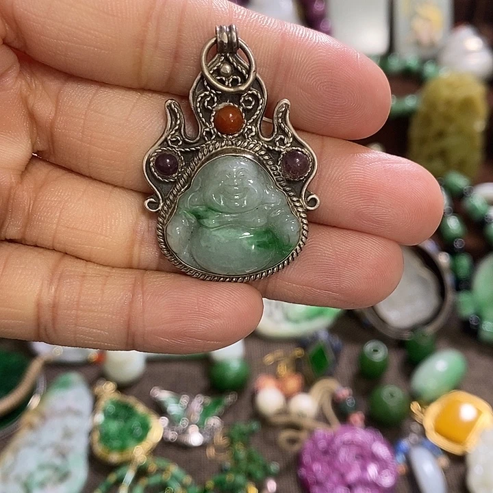 翡翠银S925镶嵌颈饰好看888888888888888