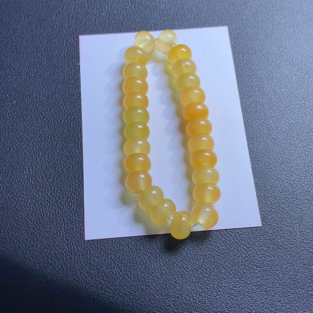 小*毛缅甸翡翠满黄手串