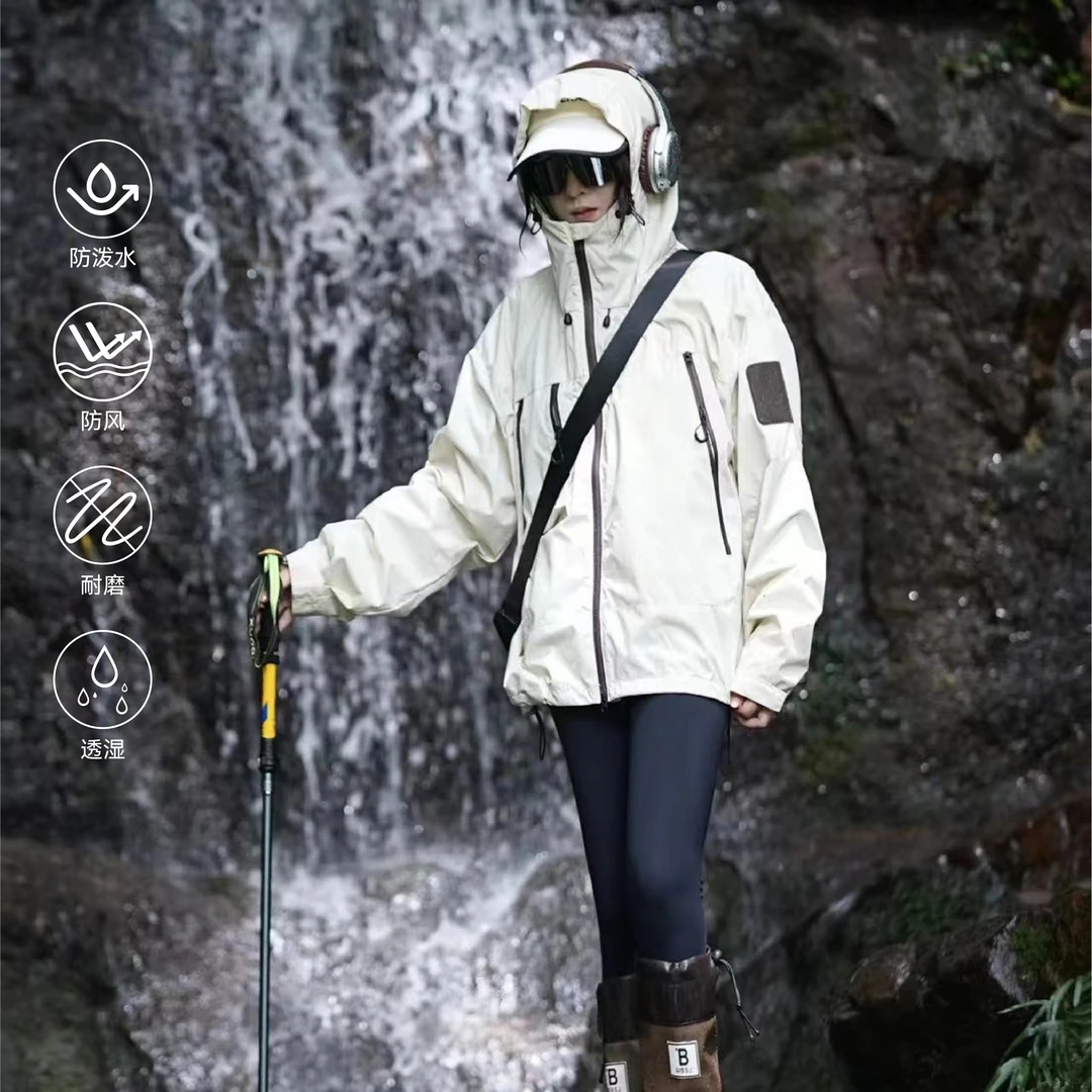 小小来野·2024新款连帽冲锋衣潮流春秋户外防水防风秋季运动xx4